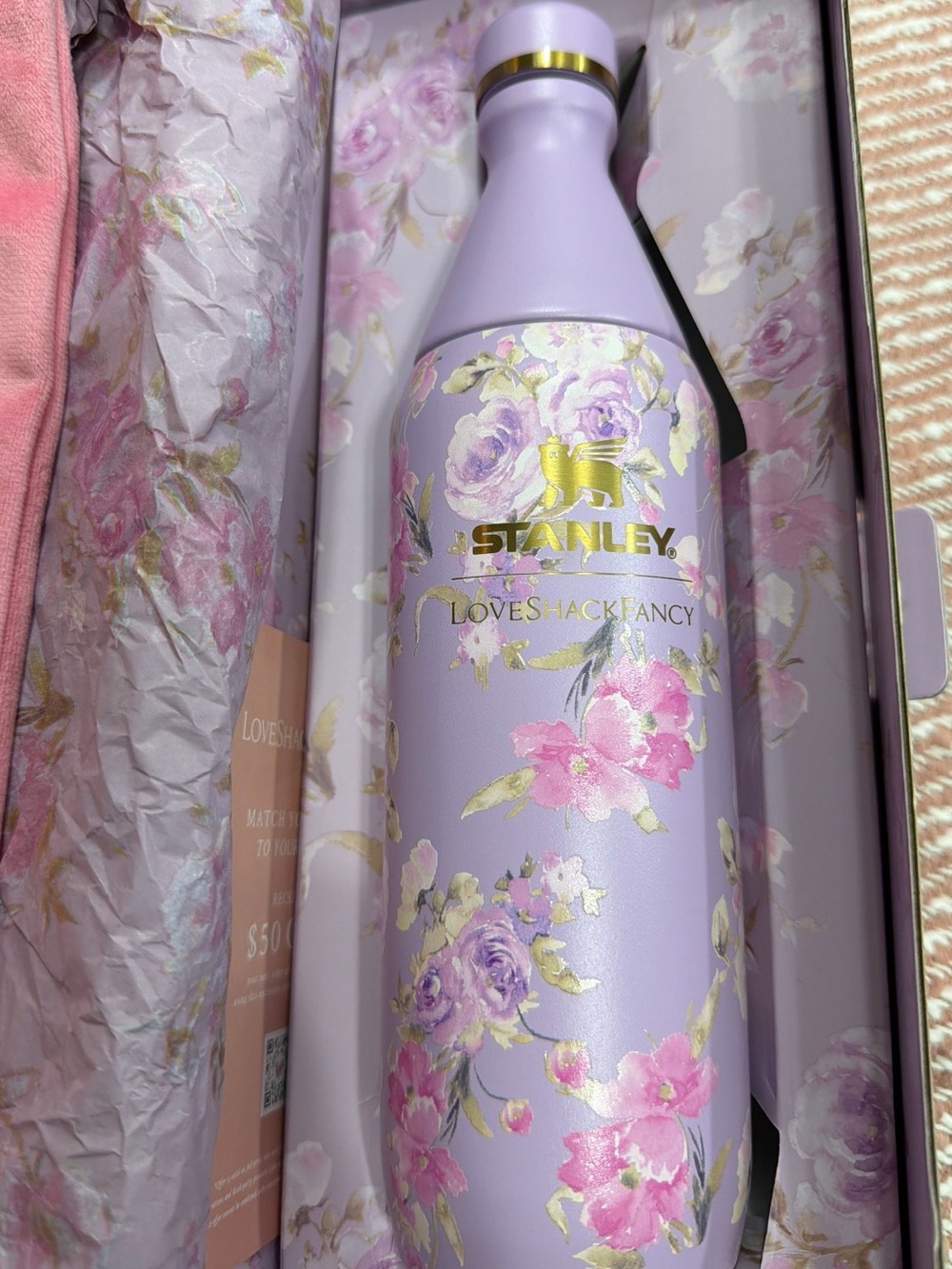 Rare Stanley x LoveShackFancy Blooming Heirloom All Day Slim Bottle NIB - Picture 1 of 6